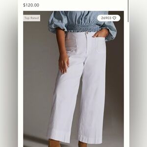 Anthropologie Maeve the Collette pants size 31 Women's White Wide-Leg Pants